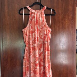 Nine West Coral Print Midi Dress